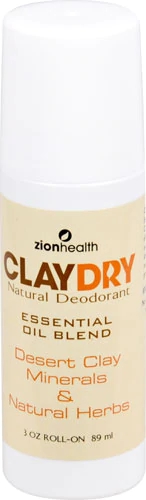 Zion Health ClayDry Roll-On Deodorant -- 3 fl oz