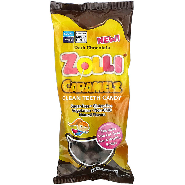 Zollipops, Zolli Caramelz, Dark Chocolate, 3 oz (85 g)