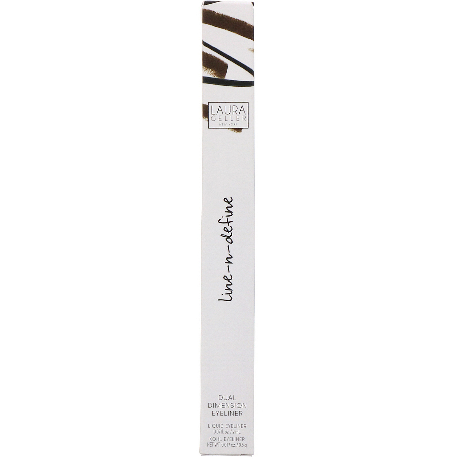 Laura Geller, Line-N-Define, delineador dimensional duplo, delineador líquido, preto/marrom, 2 ml - Imagem 2