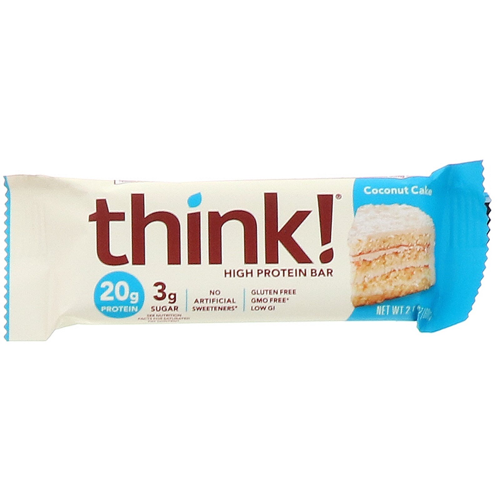 ThinkThin, Barras com Alto Teor de Proteínas, Bolo de Coco, 10 Barras, 60 g (2,1 oz) Cada - Imagem 4
