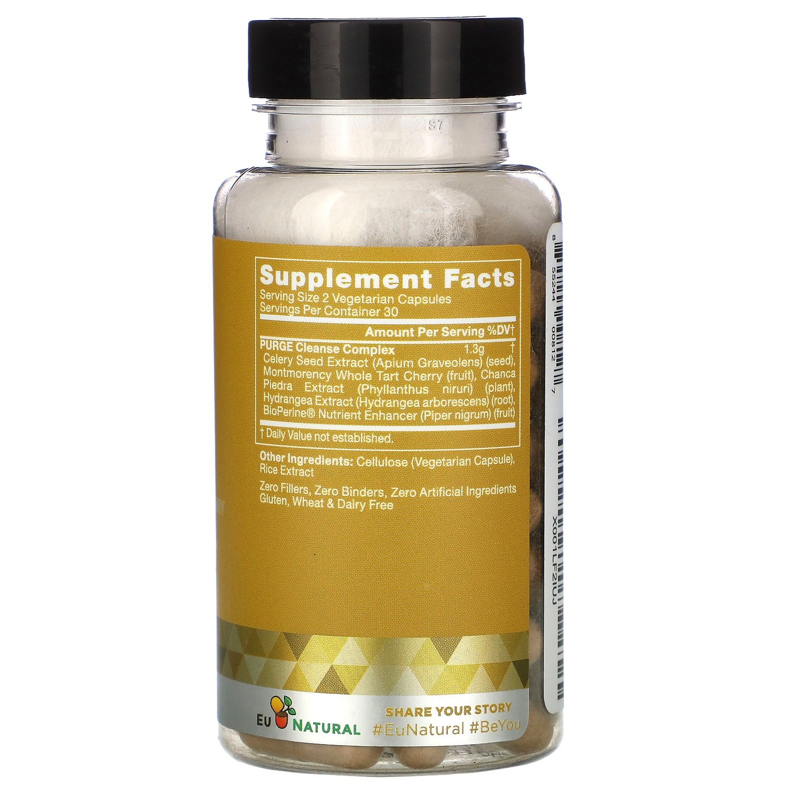 Eu Natural, PURGE!, Celery Seed & Tart Cherry, 60 Vegetarian Capsules - Imagem 2