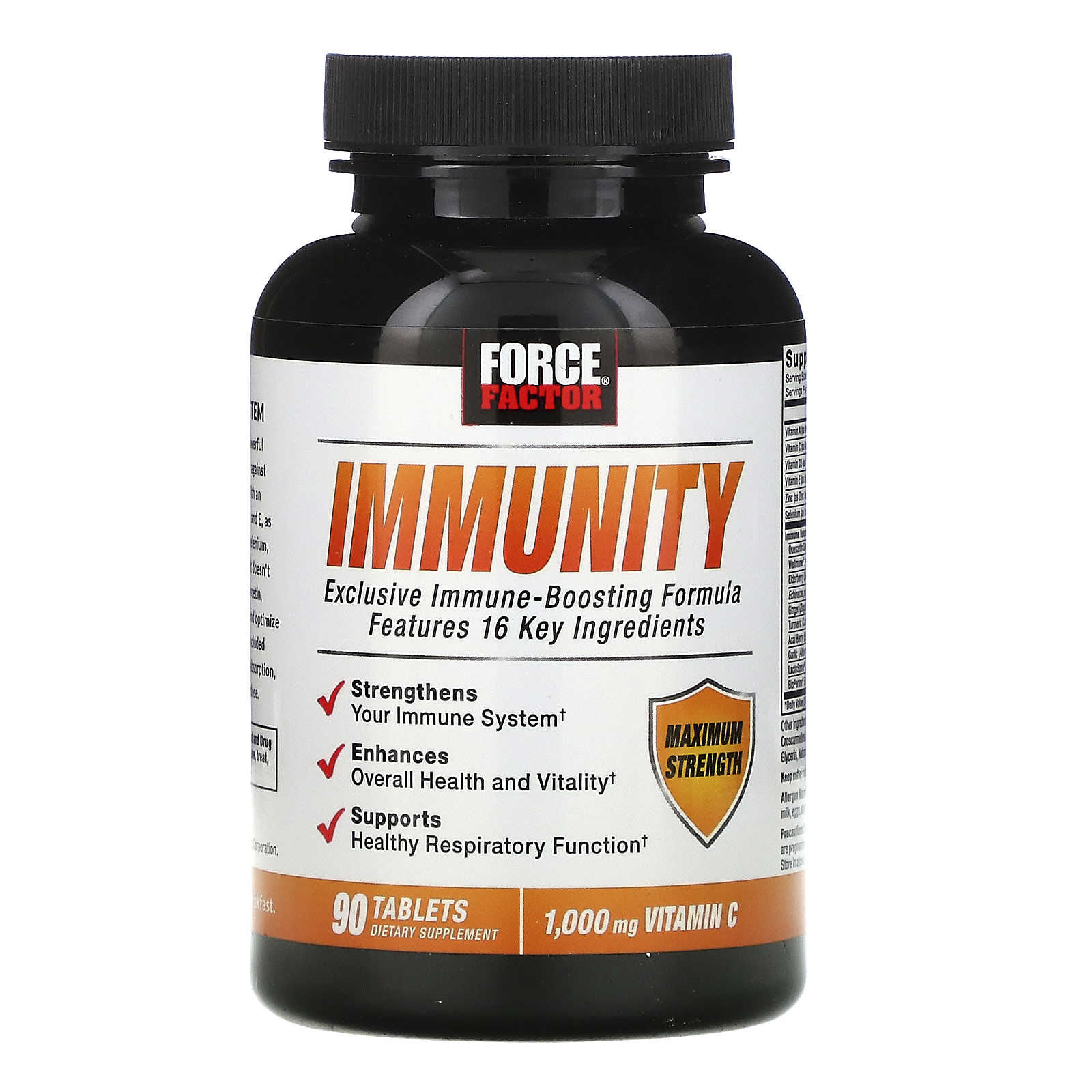 Force Factor, Immunity, 1,000 mg, 90 Tablets - Imagem 3