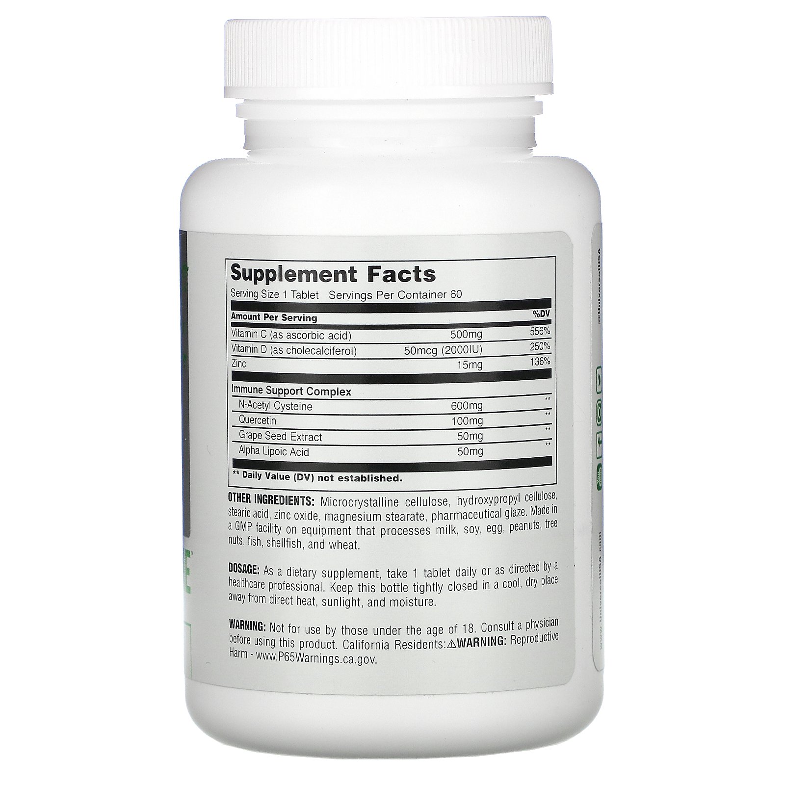Universal Nutrition, Daily Immune, 60 Tablets - Imagem 2
