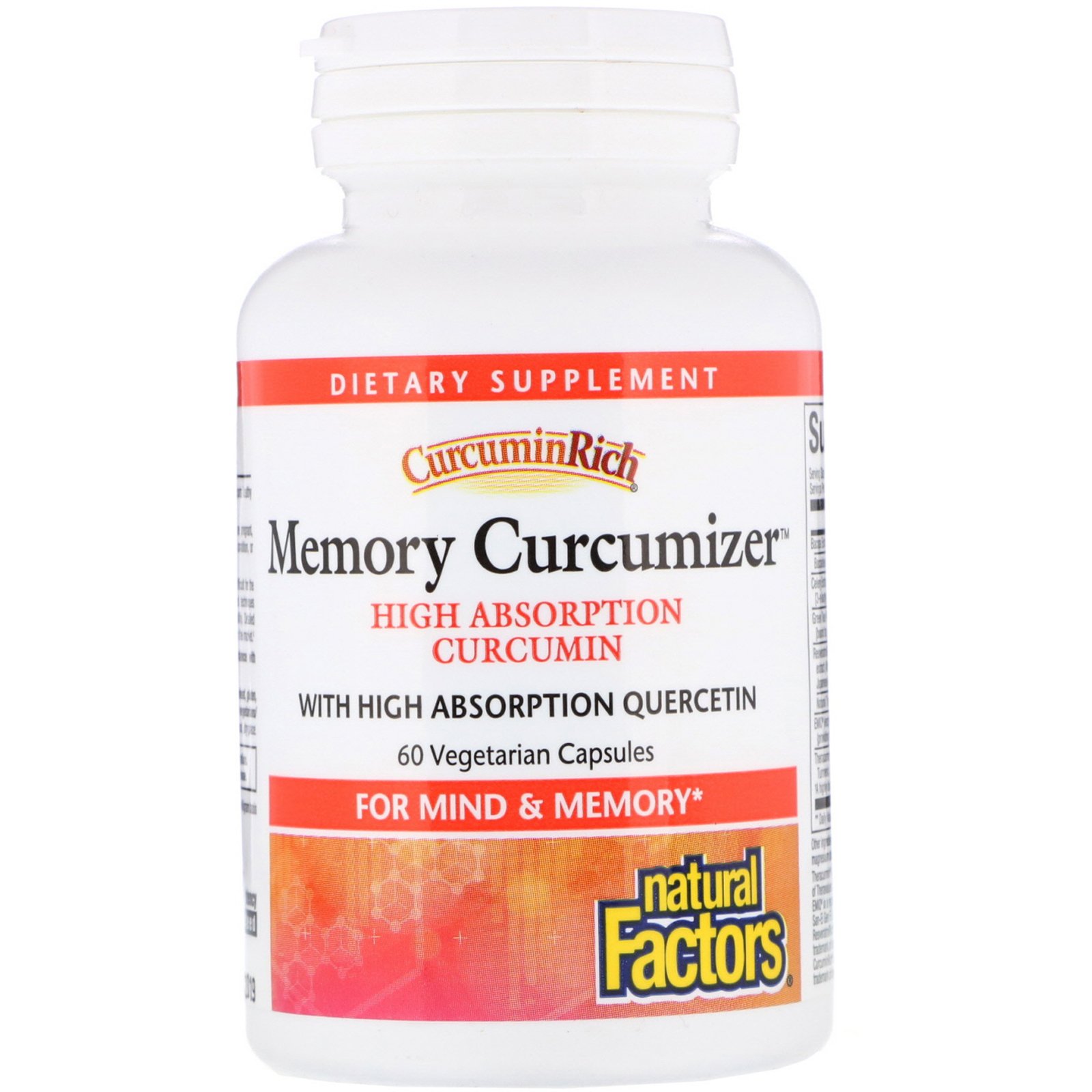 Natural Factors, CurcuminRich, Otimizador de Memoria, 60 Cápsulas Vegetais - Imagem 3