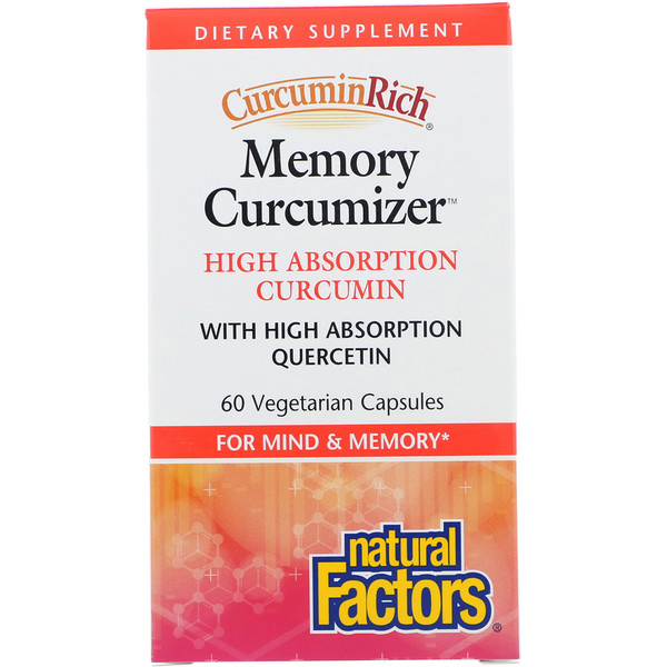 Natural Factors, CurcuminRich, Otimizador de Memoria, 60 Cápsulas Vegetais