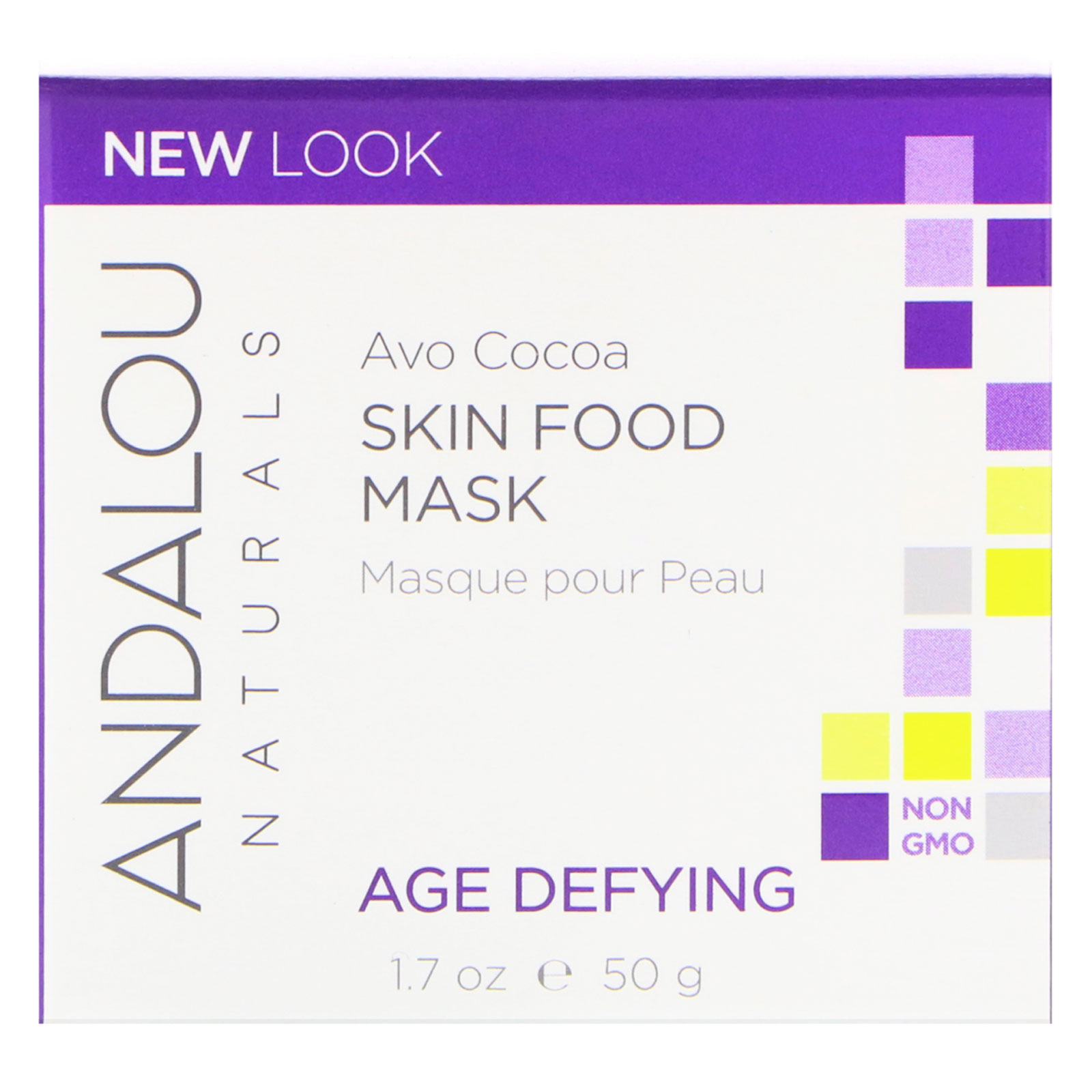 Andalou Naturals, Máscara para pele, Cacau, Rejuvenescedora, 1.7 fl oz (50 g) - Imagem 2