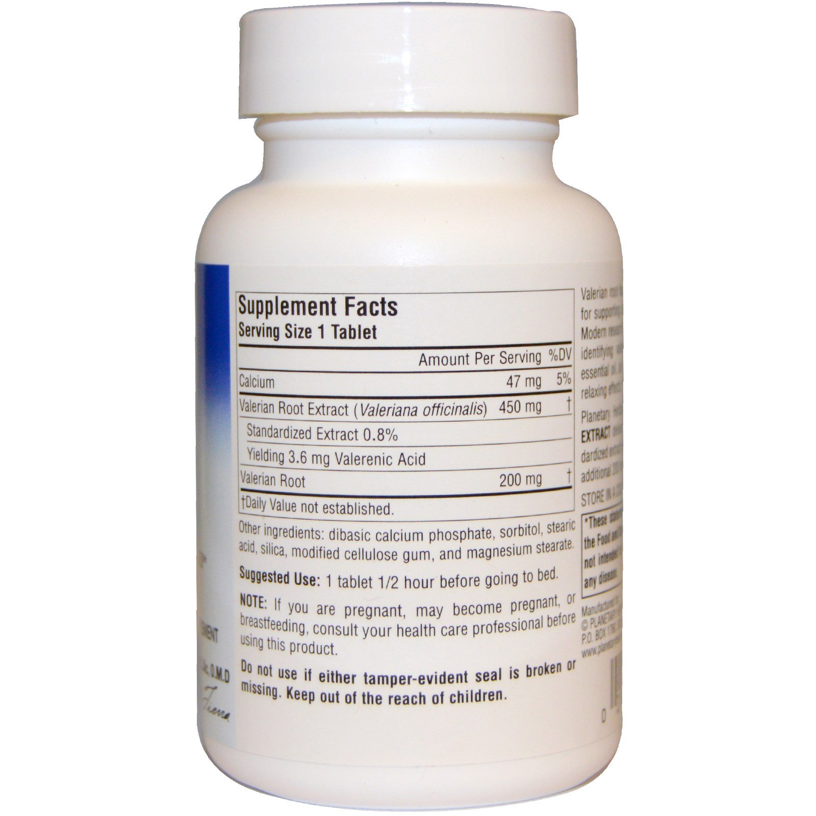 Planetary Herbals, Extrato de Valeriana, Amplo Espectro, 650 mg, 60 Comprimidos - Imagem 2