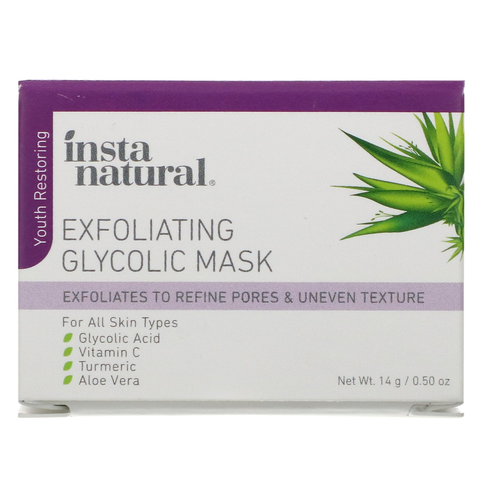 InstaNatural, Exfoliating Glycolic Mask, 0.50 oz (14 g) - Imagem 2