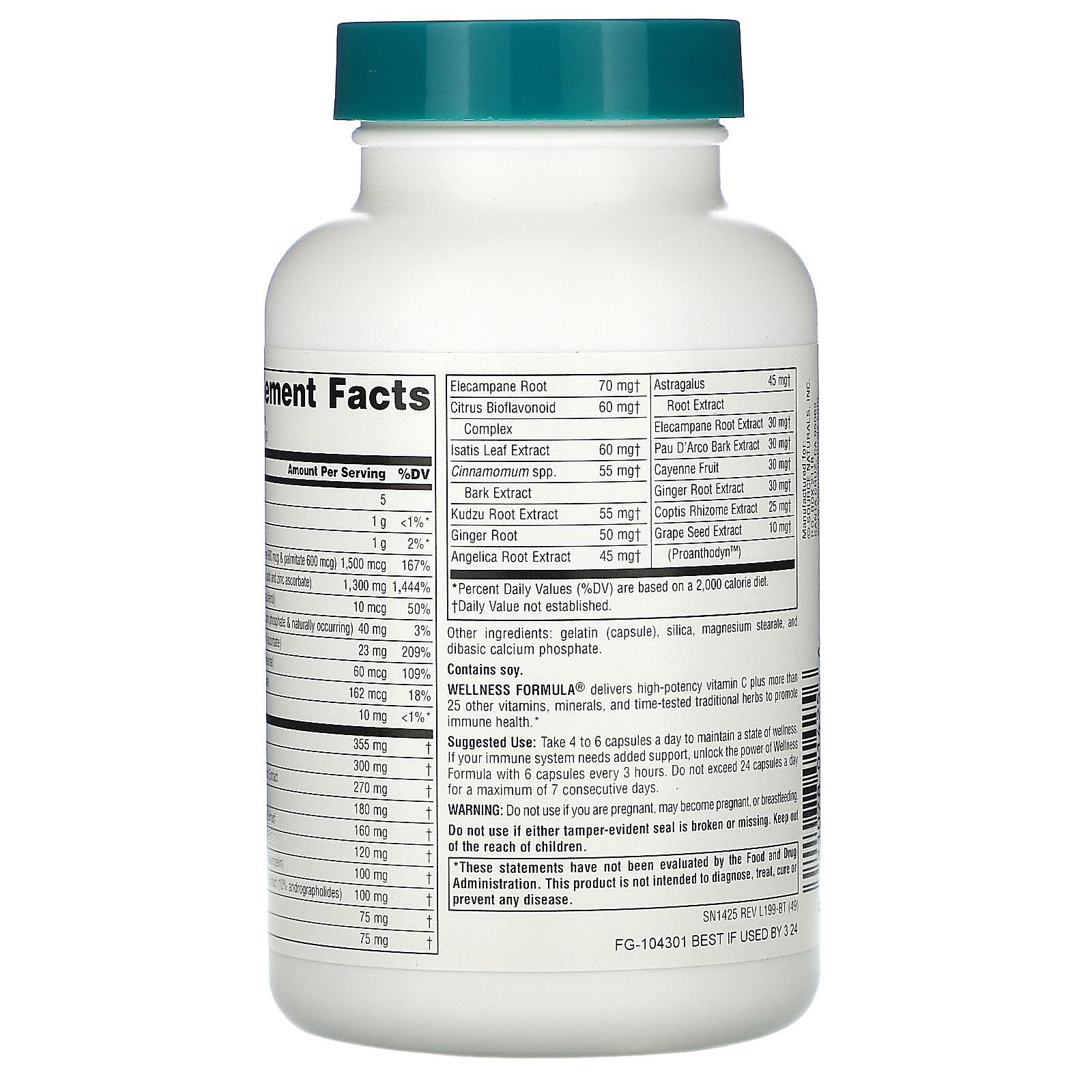 Source Naturals, Wellness Formula, 120 Cápsulas - Imagem 3
