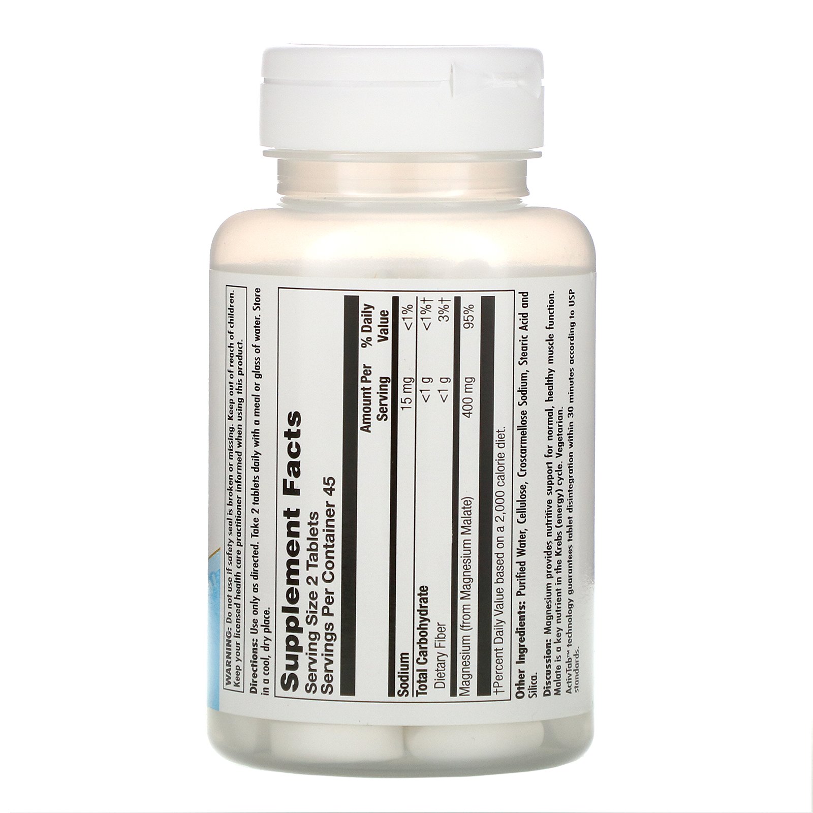 KAL, Magnesium Malate, 90 Tablets - Imagem 2
