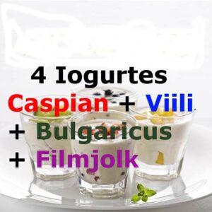 4 Iogurtes Infinitos – Caspian + Viili + Bulgaricus + Filmjolk – com Frete Grátis